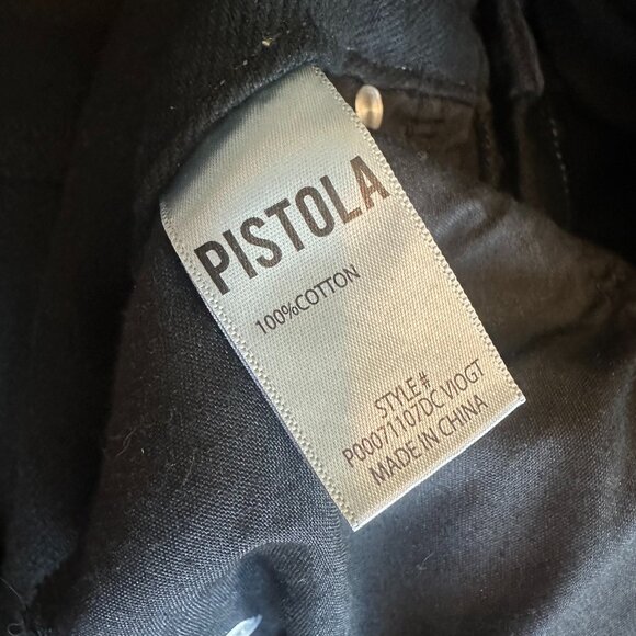 Pistola Amira Denim Midi Dress Vioght Black High Slit Long Sleeve Size Small NWT - Picture 13 of 13